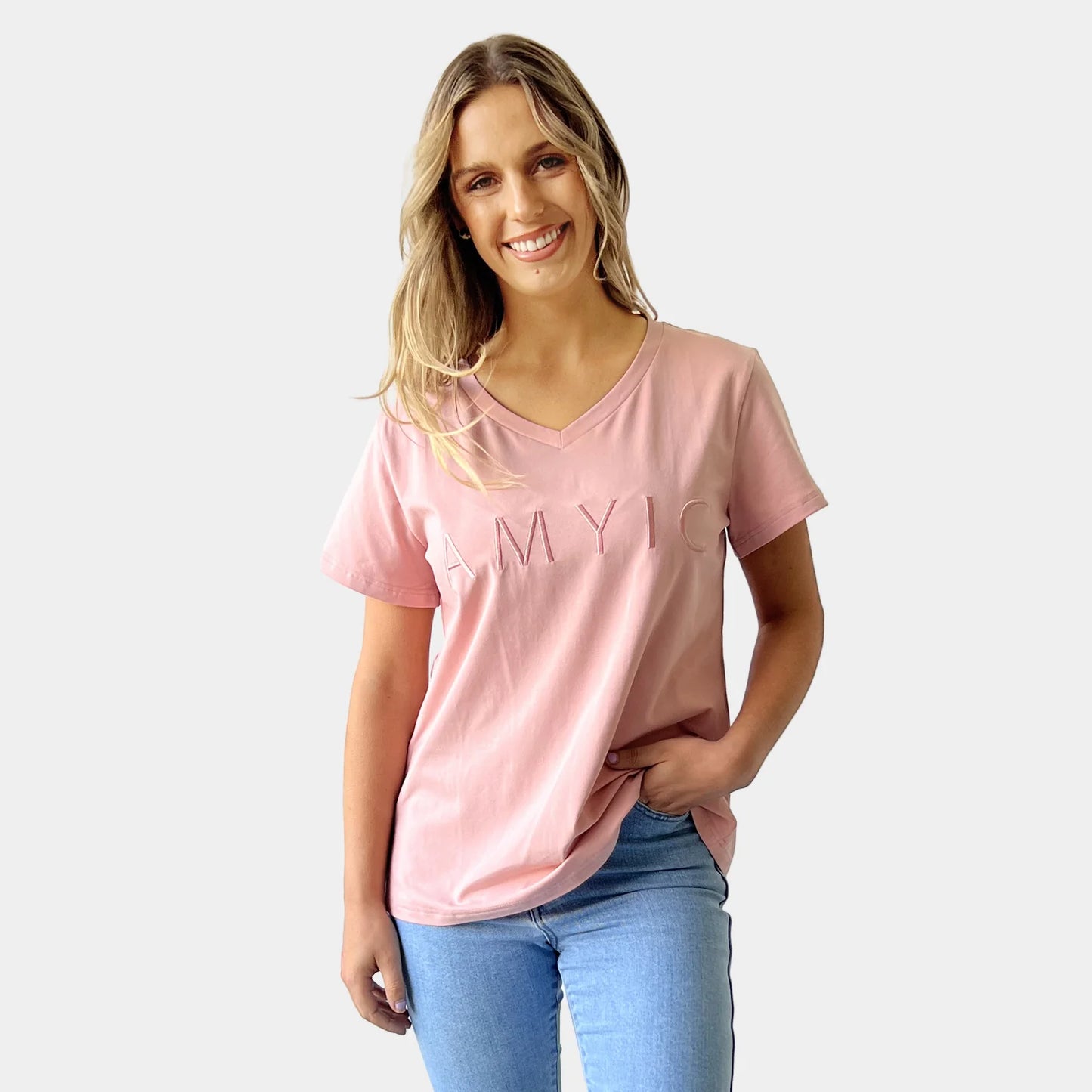 BLUSH V-NECK TEE