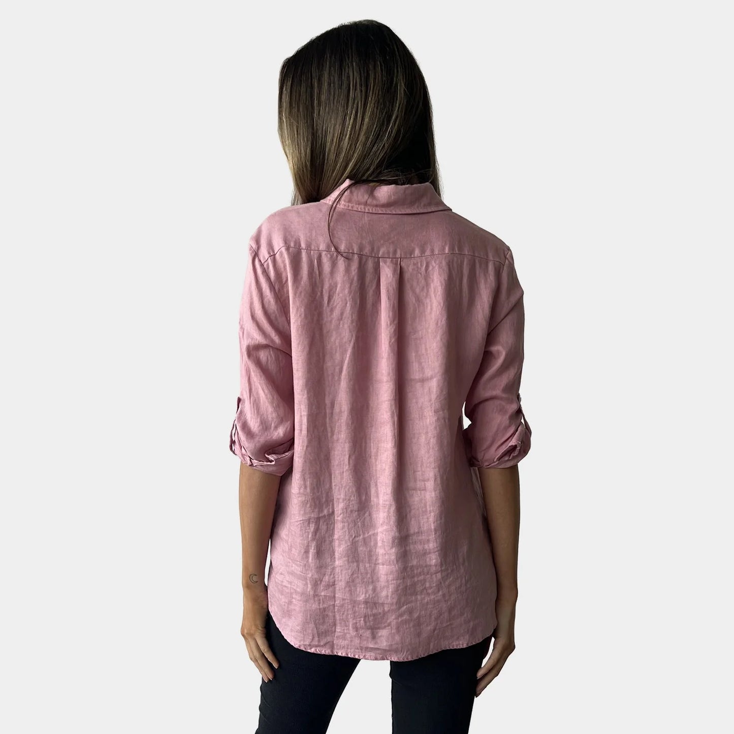 OLIVIA LINEN SHIRT PINK