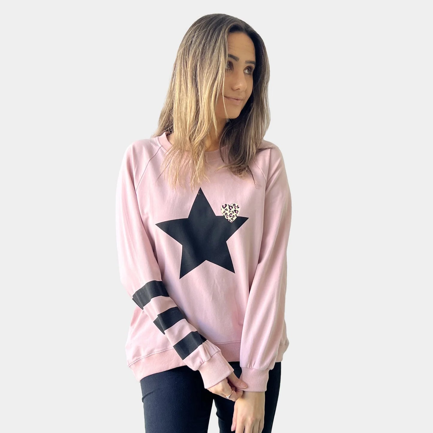 LEOPARD STAR HEART SWEATER