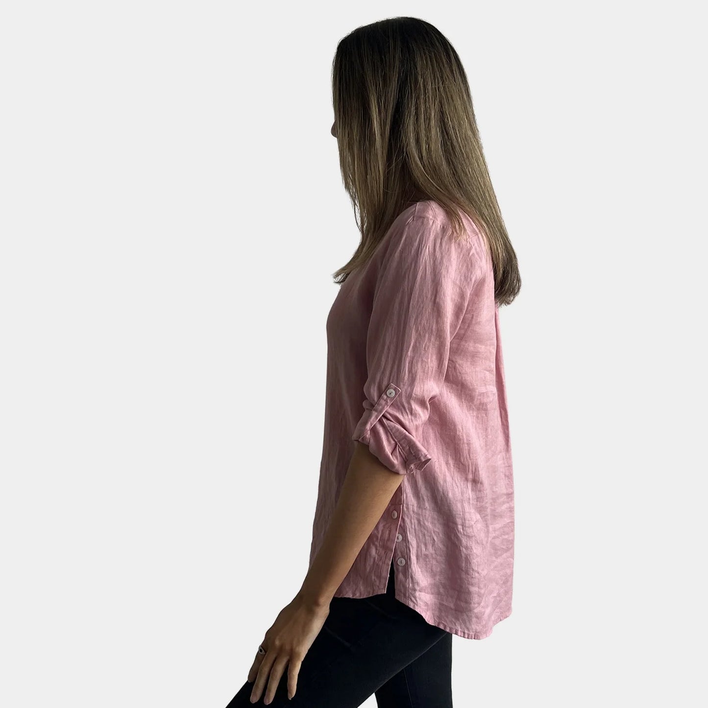 OLIVIA LINEN SHIRT PINK