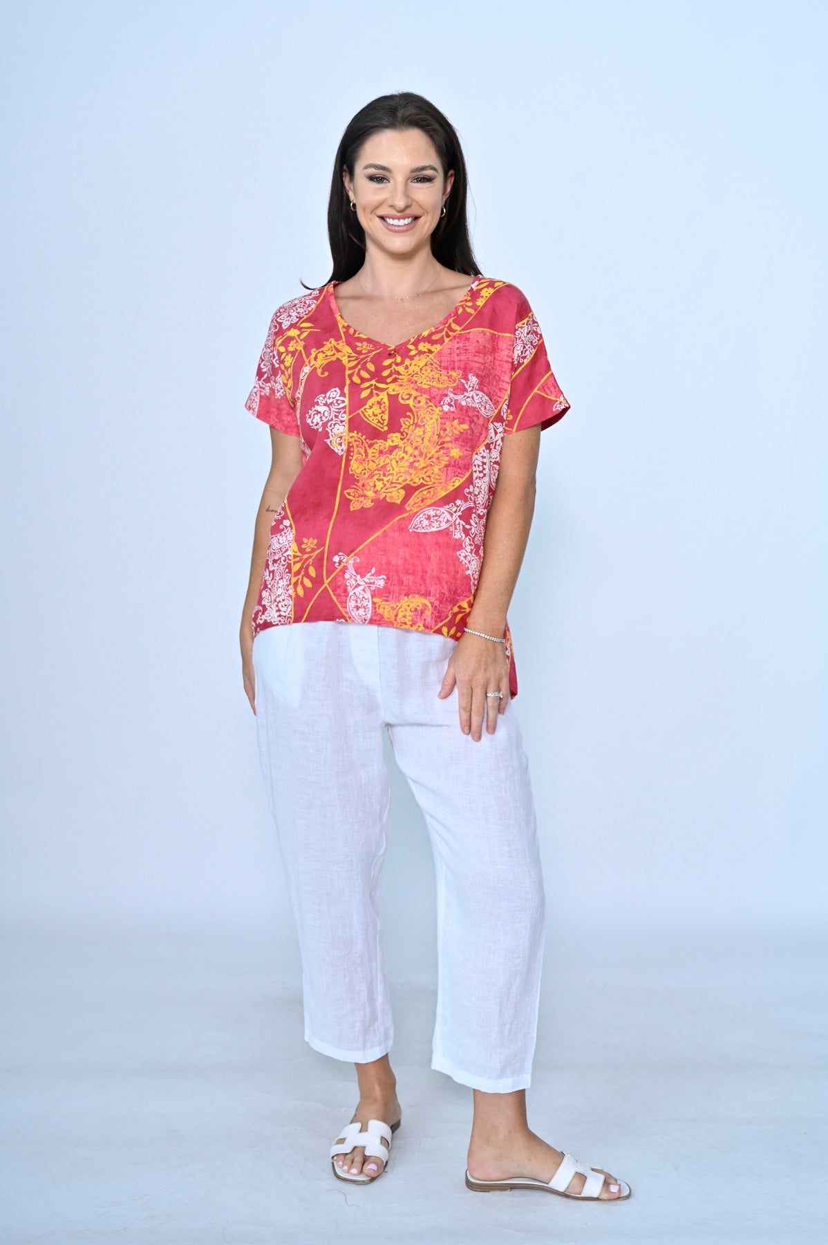 LINEN PRINT TOP