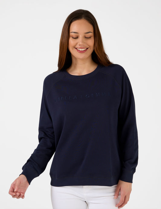 STELLA + GEMMA CLASSIC LOGO SWEATER NAVY