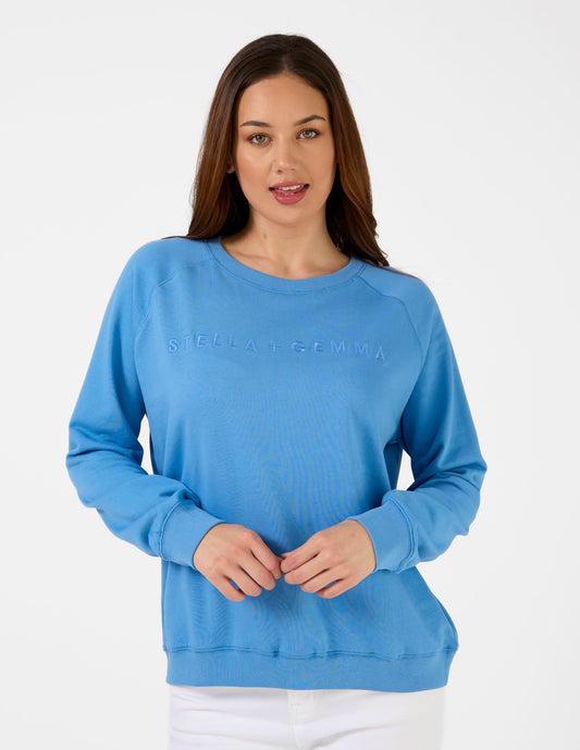 STELLA + GEMMA CLASSIC LOGO SWEATER SKY