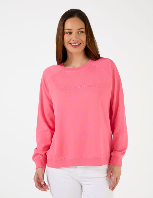 STELLA + GEMMA CLASSIC LOGO SWEATER WATERMELON