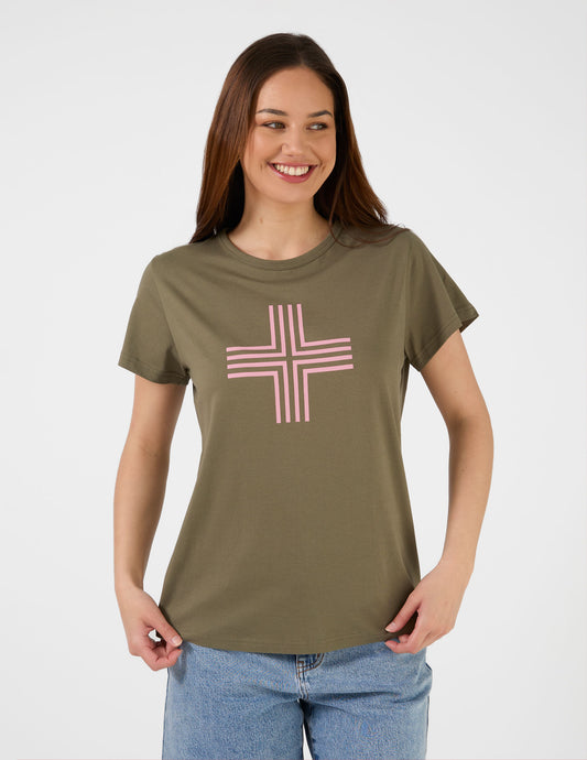 KHAKI BLUSH CROSS