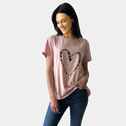 BLUSH ANIMIL HEART TEE