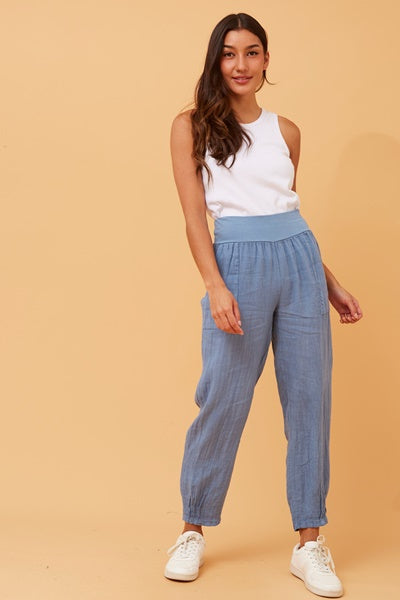 RILEY LINEN PANT DENIM