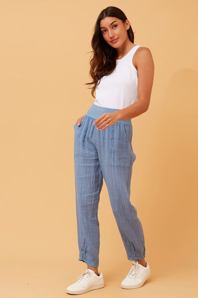 RILEY LINEN PANT DENIM