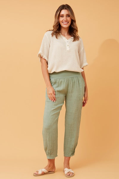 RILEY LINEN PANT SAGE