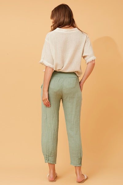 RILEY LINEN PANT SAGE