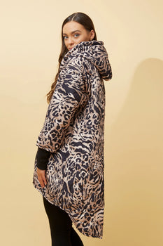 ANIMAL PRINT PUFFER COAT