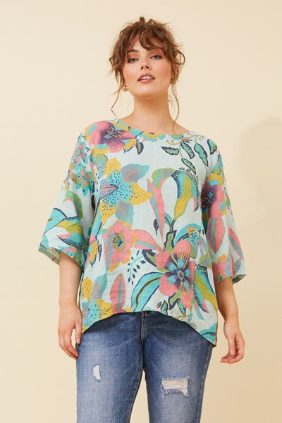 FLORAL LINEN TOP