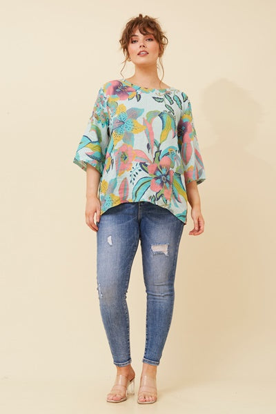 FLORAL LINEN TOP